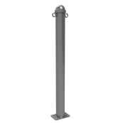 Ornamental bollard | Series 477B | � 76 mm | stationary, to be fixed by plugswith base plate 100 x 150 mm | without lock | with 2 eyelets